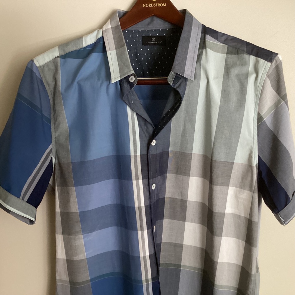 MENS 7 DIAMOND MULTICOLOR SHIRT SIZE XL SHORT SLEEVE - Picture 2 of 7